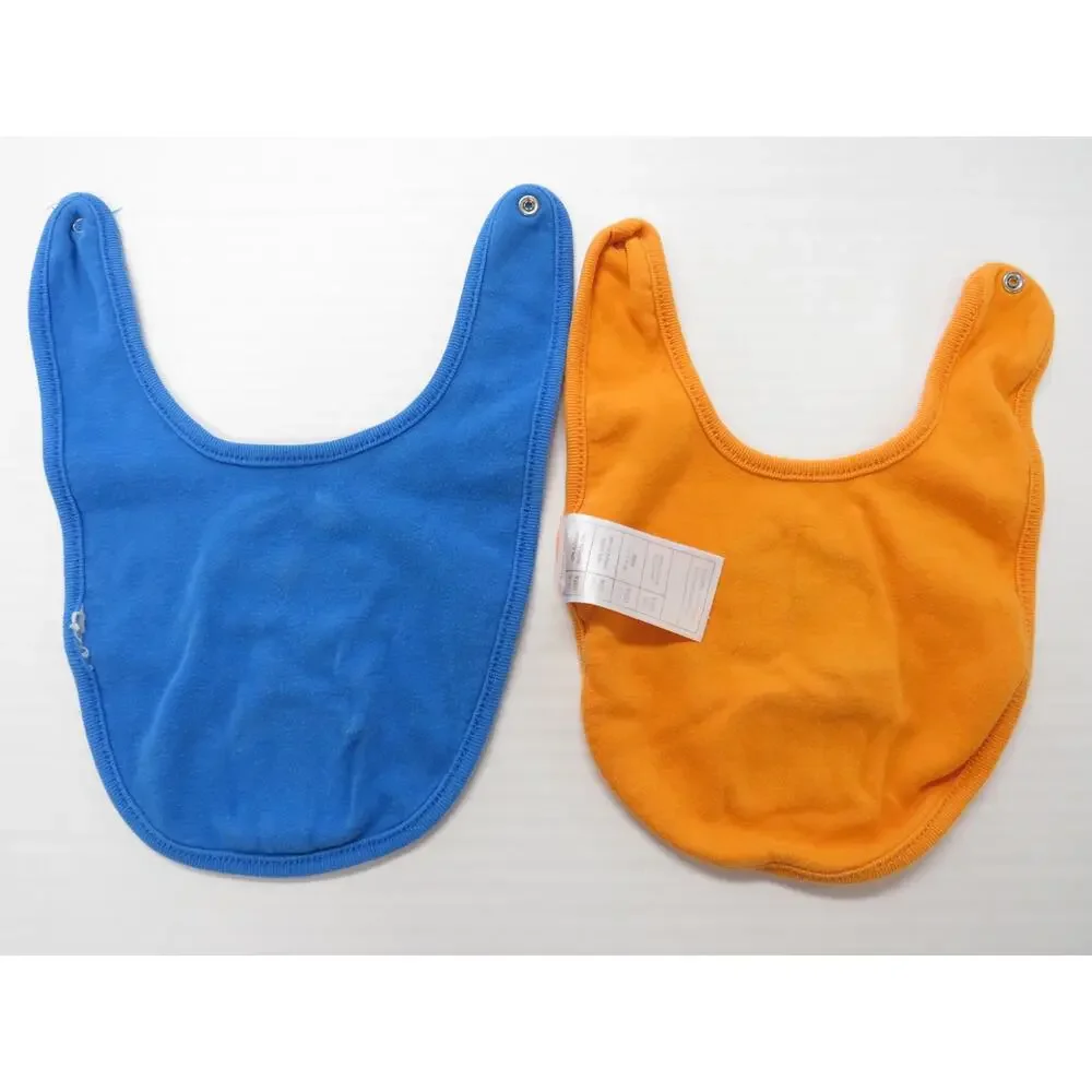 Set of 2 M&M Baby Bibs 100% Cotton Blue Orange Novelty Collectible Chocolate